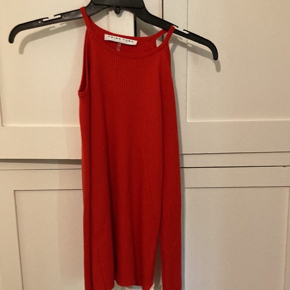 Trina Turk cold shoulder sweater XS never worn Orange - Picture 2 of 3